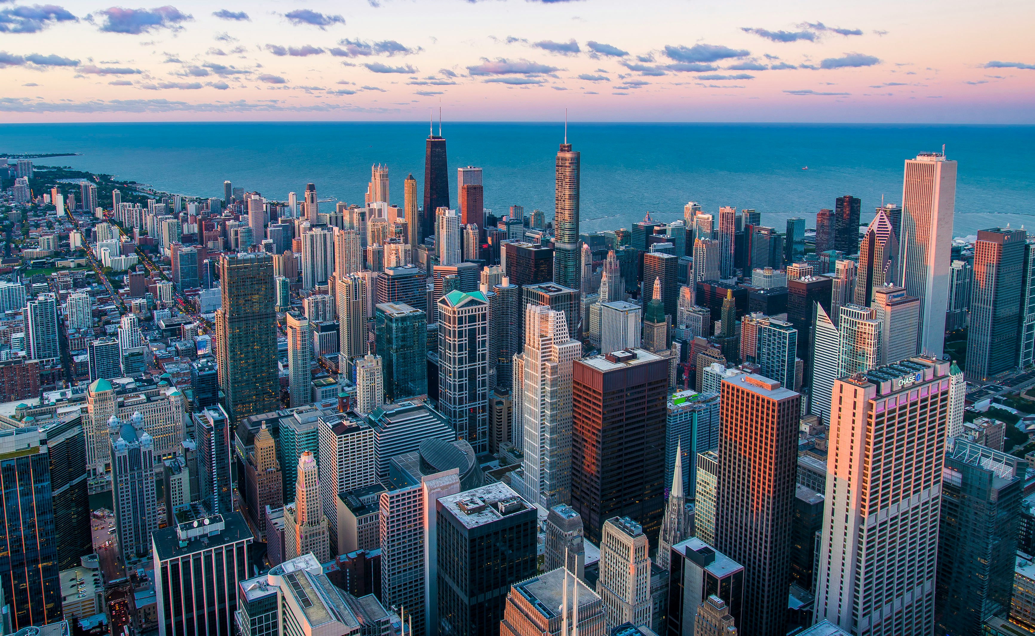 Willis Tower observation deck view over Chicago rooftops