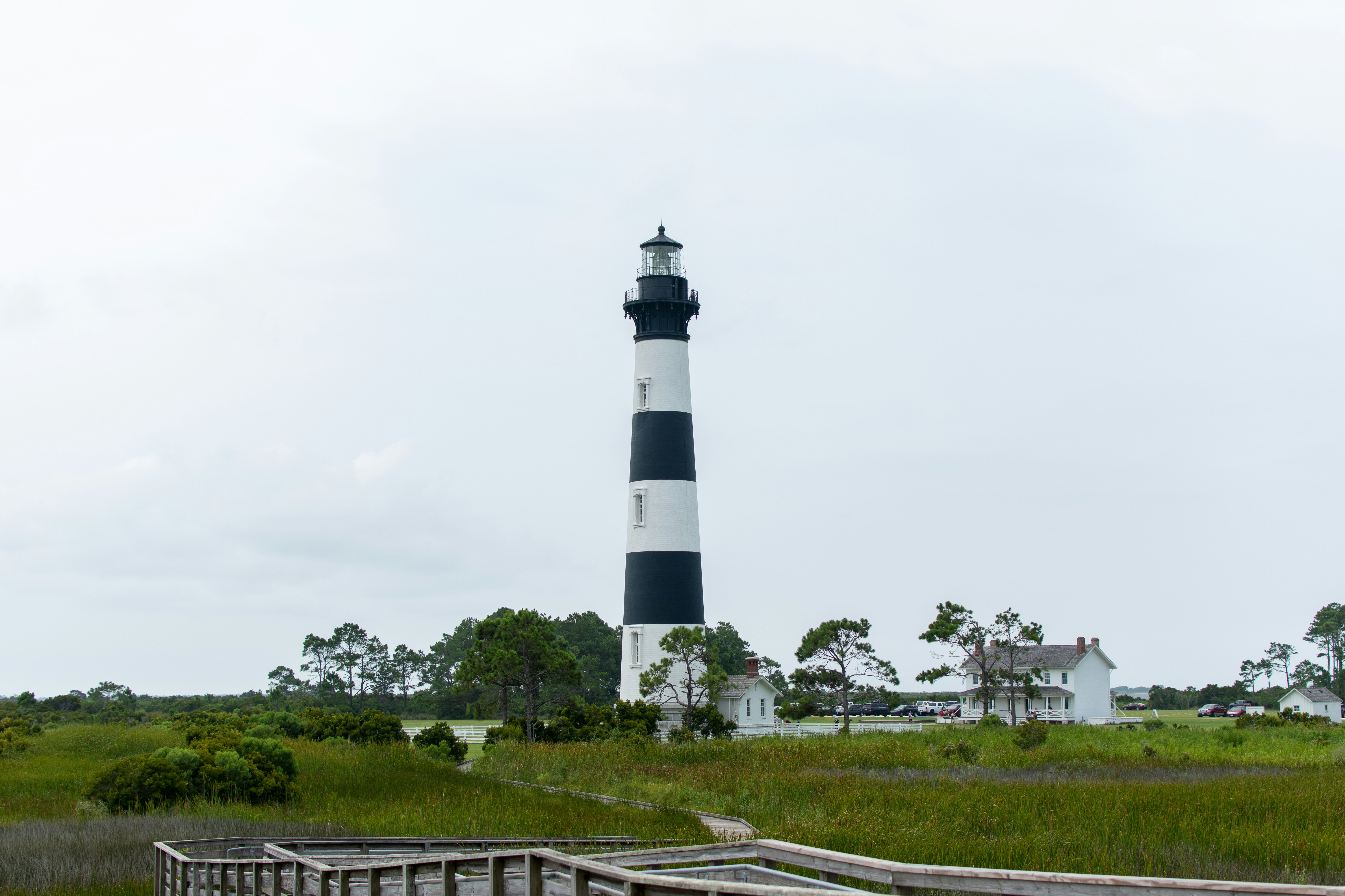 Outer Banks beach with Cape Hatteras Lighthouse