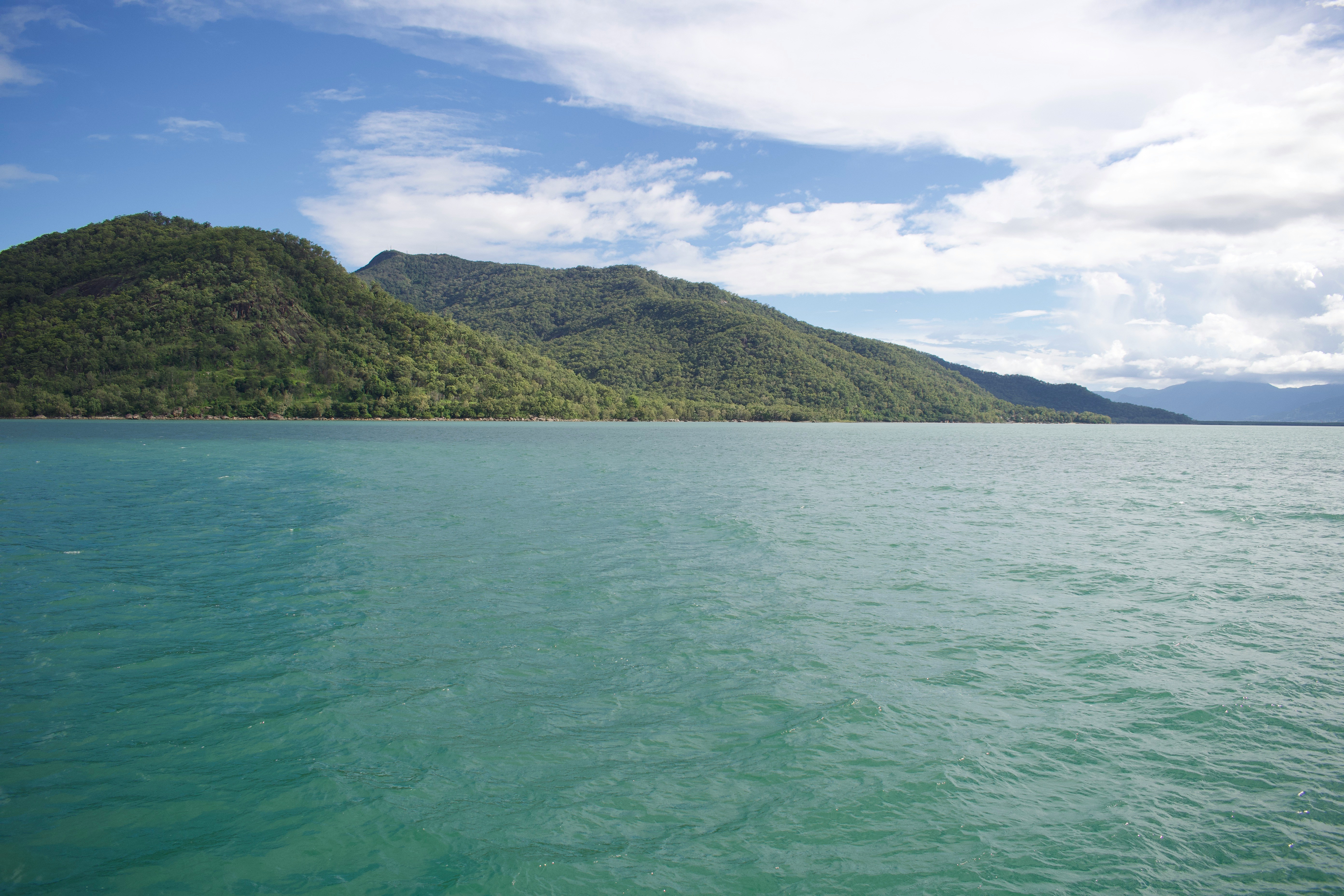 Cairns waterfront with the Great Barrier Reef in the background